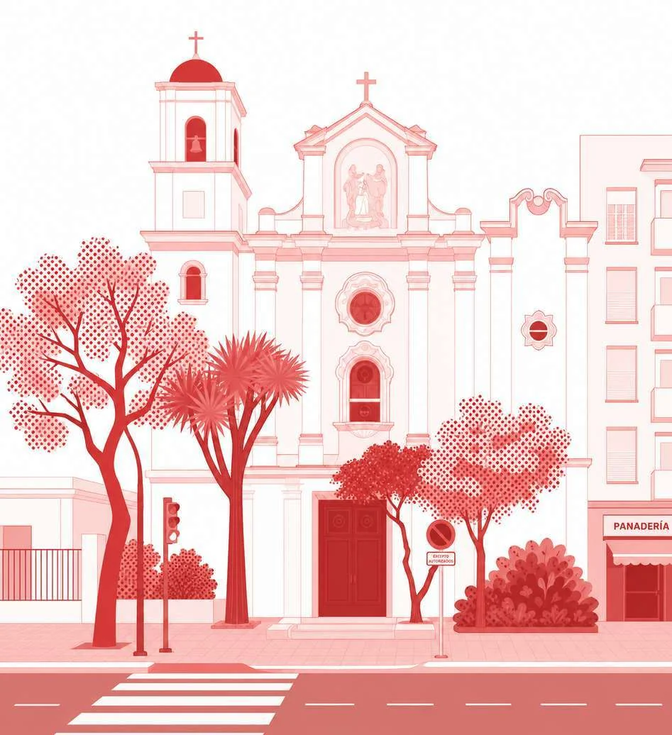 Ilustración de la iglesia del Colegio San Felipe Neri